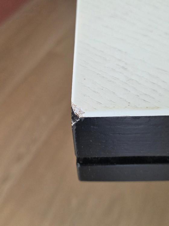 Uitschuifbare Eettafel, Zwart en Wit Hout, Rosenthal, Modern (foto 9 van 9)