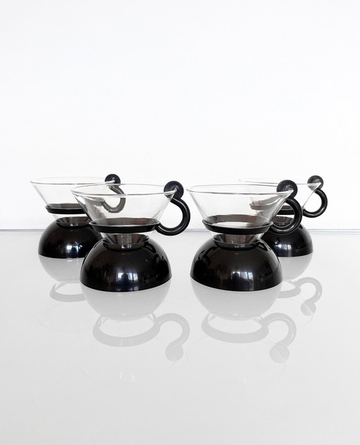 Ensemble de quatre tasses noires à cône Bodum Vintage Tasses