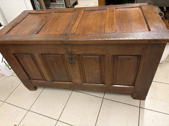 Image 1 of 18th-century Dutch blanket chest with key and antique lock