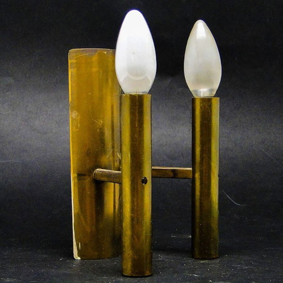 Zweiarmige Wandleuchte aus Metall, 1970er Jahre – Wandleuchten (photo 3 of 8)