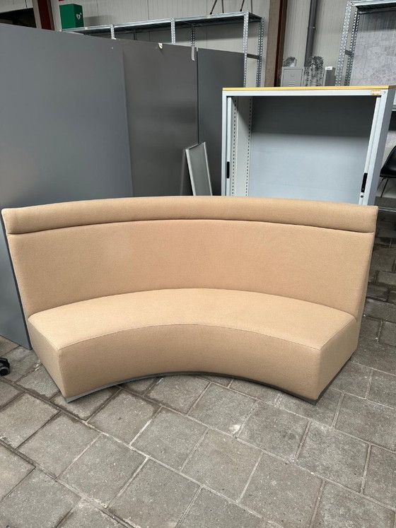 Halfronde Gestoffeerde Horeca Bank 3 Elementen – 3-5 zitsbanken, Textile, Wood (photo 4 of 5)