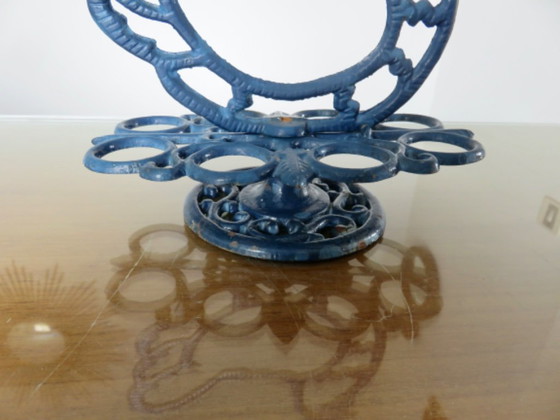 Huevera de hierro fundido esmaltado en azul, para 8 huevos, Francia, 1950 – Objetos decorativos, Cast Iron (photo 11 of 12)