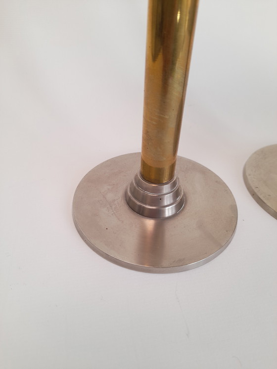 Image 1 of Pair of large Art Deco candlesticks