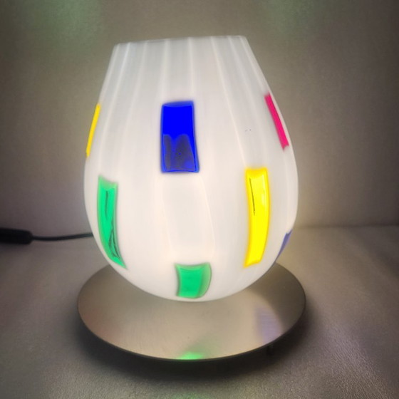 Image 1 of Table lamp in colored glass, Zicoli Italy