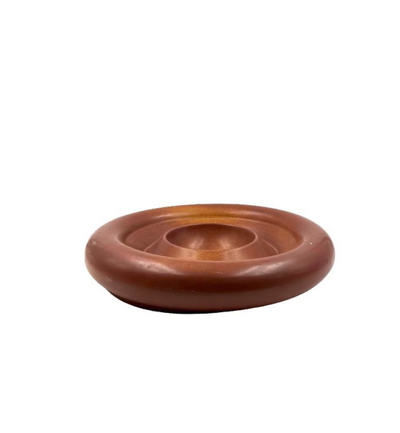 Image 1 of Groot bruin keramisch middenstuk uit het midden van de 20e eeuw, Franco Bucci Italië, jaren 70.