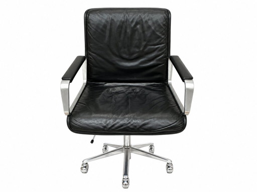 Wilkhahn Delta 2000 bureaustoel – leer & aluminium – designklassieker – draaistoelen, Leather (photo 2 of 10)