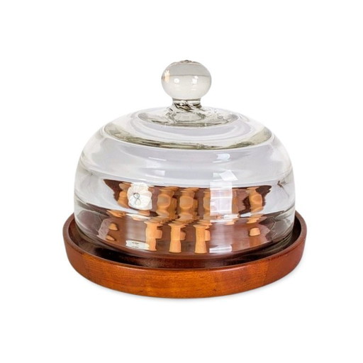 Juego de mesa Solitario original de mediados de siglo, década de 1960, Dinamarca, cristal de teca.