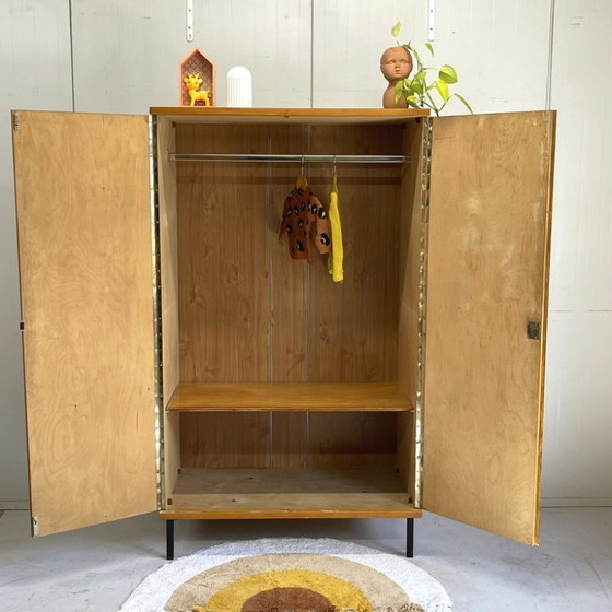 Image 1 of 2-door vintage 1950s/60s wardrobe kids' room sleek model