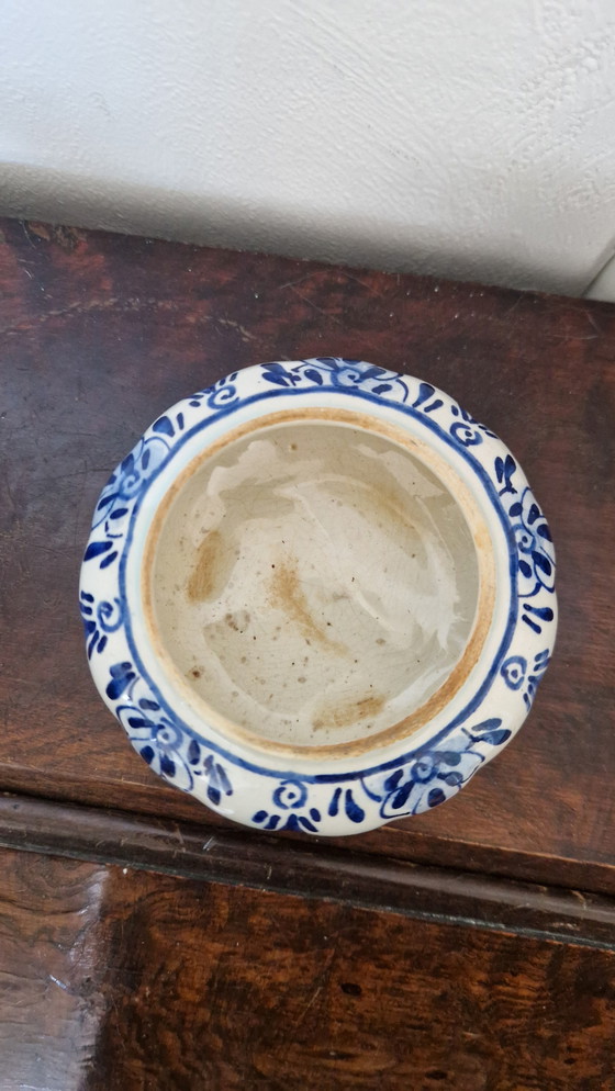 Image 1 of Delft blue tea strainer.