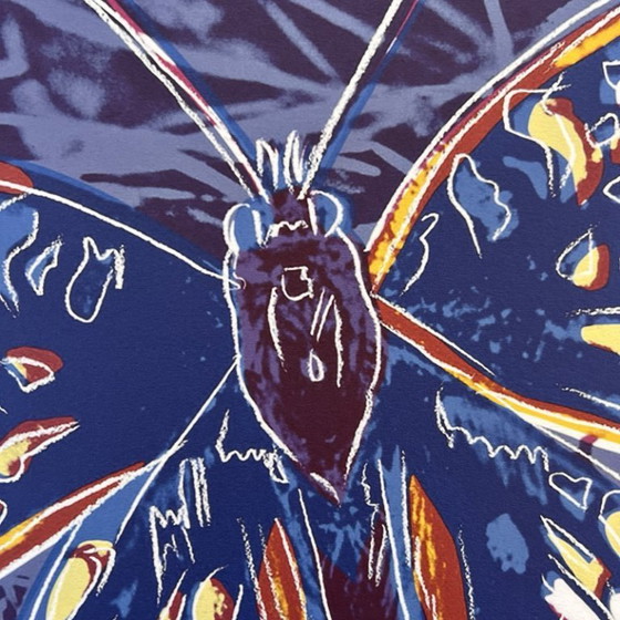 Image 1 of 1986 Carnegie Museum of Art After Andy Warhol "Butterfly" Lithograph