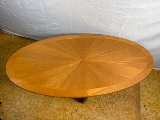 Stunning Vintage Nathan Teak Oval Coffee Table | 1960 | Iconic Sunburst Design A Stunning Mid-Century Retro (photo 2 of 7)