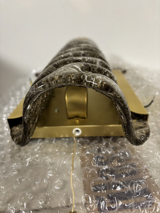 Image 1 of ¡Nuevo en caja! Juego de 2 lámparas de pared Kaiser Leuchten (modelo 11-1560-2111), cristal de Murano texturizado.