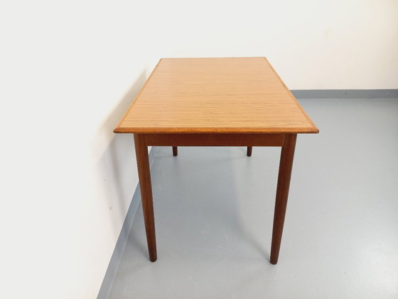 Image 1 of Rectangular dining table in vintage Scandinavian style, made of teak and melamine, from the 1950s and 60s.