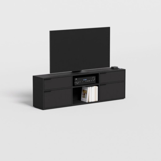 Image 1 of Tylko TV-Ständer in Mattschwarz mit Türen und Schubladen