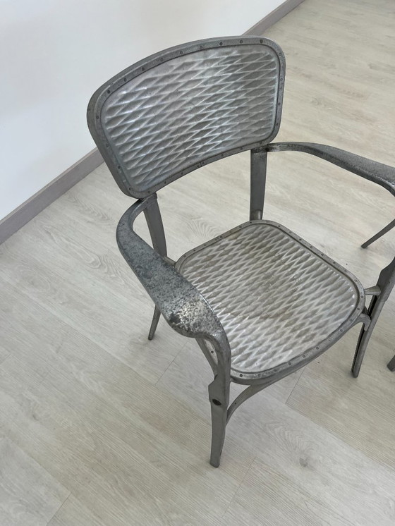 Image 1 of Aluminiumstühle - Avec-Plakette « Gaston Viort - Salon de Provence »