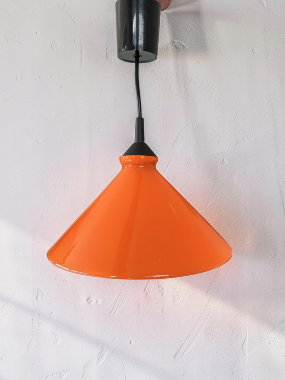 Lampada a sospensione vintage in vetro arancione "Cappello da strega" anni '70/'80 Space Age Retro Lampada (photo 5 of 11)