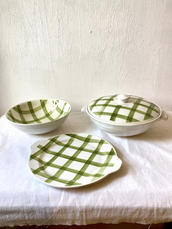 Set of three serving dishes, Moulins des Loups, Orchies, "Nappe" model – Moulin des loups, Crockery (photo 2 of 20)