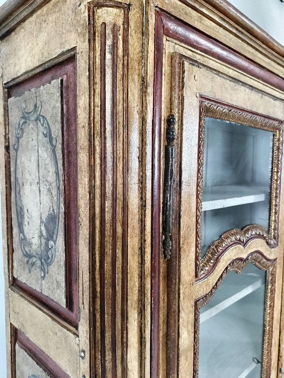 Image 1 of Antique French painted cabinet