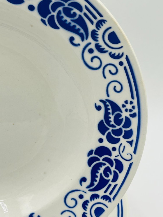 Set van 6 Boch soepborden in kasjmierblauw. – Boch La Louvière, Servies, Ceramic (photo 6 of 10)