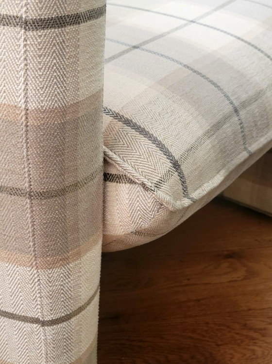 Postmodernistische clubfauteuil met geruite bekleding, jaren 80 – Textile (photo 11 of 12)