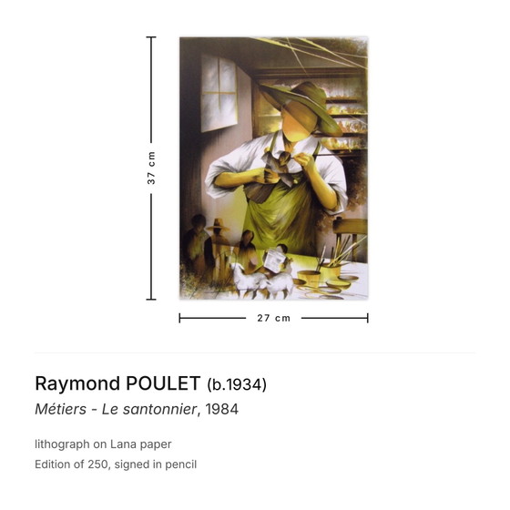 Image 1 of Raymond POULET Trades - De Santon Maker Gesigneerde lithografie 1984