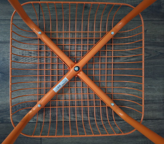 Sgabello Vasteron Vintage Ikea in filo d'acciaio arancione – Sgabelli, Metal (photo 5 of 6)
