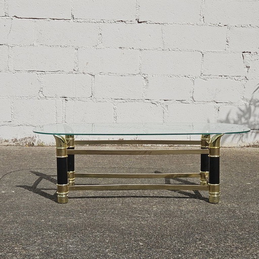 Italian Faux Tusk Glass Coffee Table Tommaso Barbi Style 80s