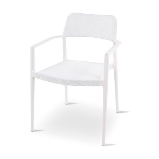 Fauteuil en aluminium blanc - 6 pièces