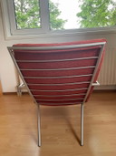 2 Harvink-Sessel, Titangestell, ziegelroter Bezug