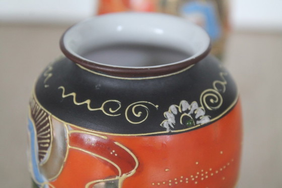 Lot de 2 Vases Satsuma Japonais Vintage – Années 60 – Porcelain (photo 8 of 11)