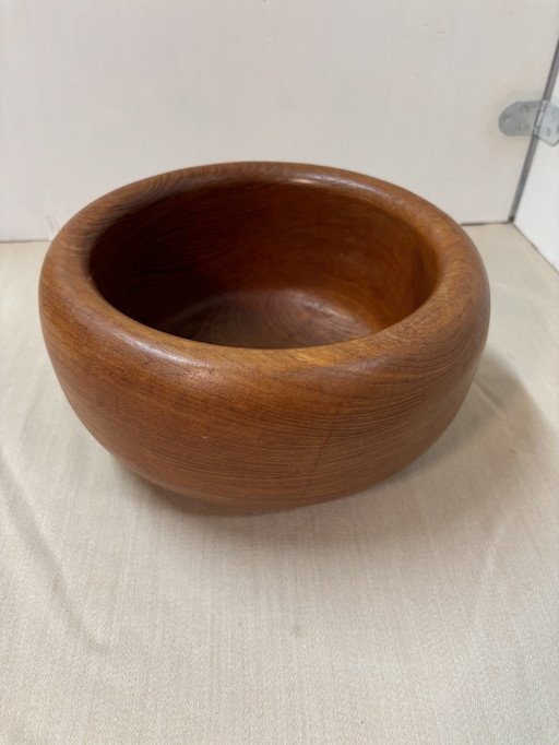 Vintage Danish design teak wooden bowl