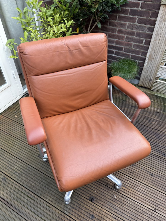 Image 1 of Poltrona da ufficio o sedia da ufficio in pelle vintage Girsberger