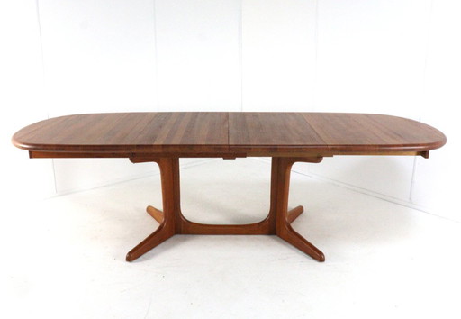 Table de salle à manger ovale 2x extensible XL vintage Danish solid teak