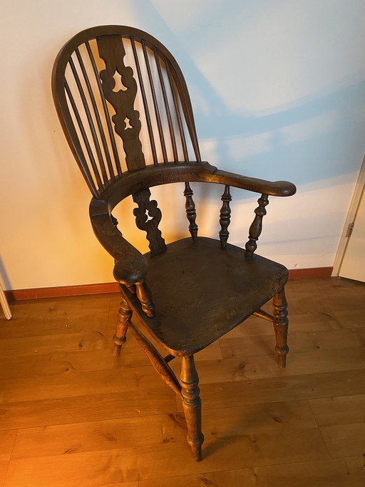 Sedia Windsor antica in legno di tasso, 1900