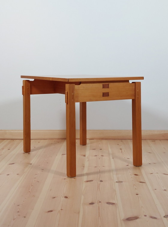 Image 1 of Vintage pine wood side table, journeyman's piece