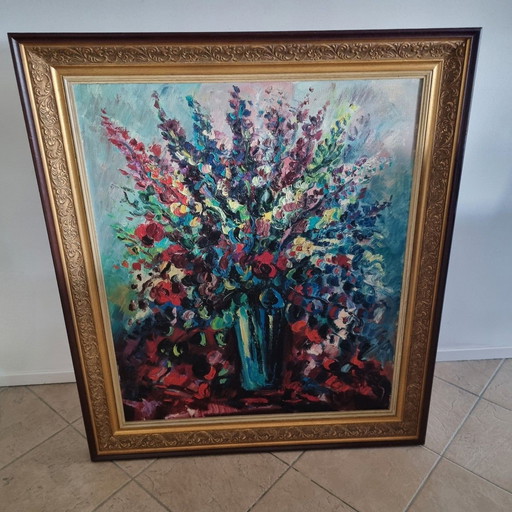 Jan Makkes - Natura morta di fiori colorati