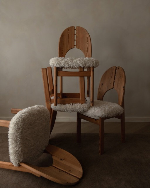 Vintage Danish Pine Dining Chairs (Set of 4) | Niels Koefoed Style | Rustic Scandinavian Modern | 1970s–80s