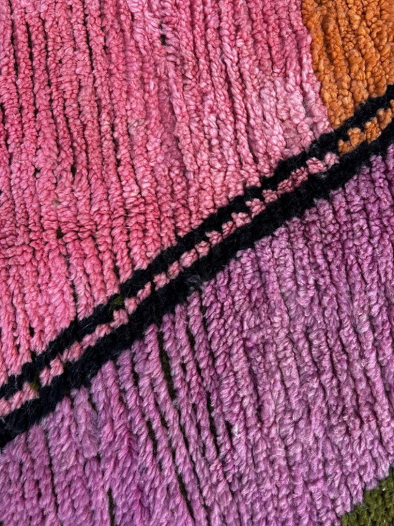 Image 1 of Modern Moroccan Berber Rug 200x300 cm – Handmade Pink Wool Rug | Colorful Beni Ouarain Luxury Rug | Boho Chic Rug