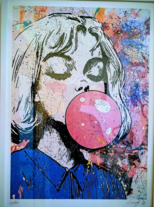 GONGAS - Innocence files - Lithographie d'artiste encadrée