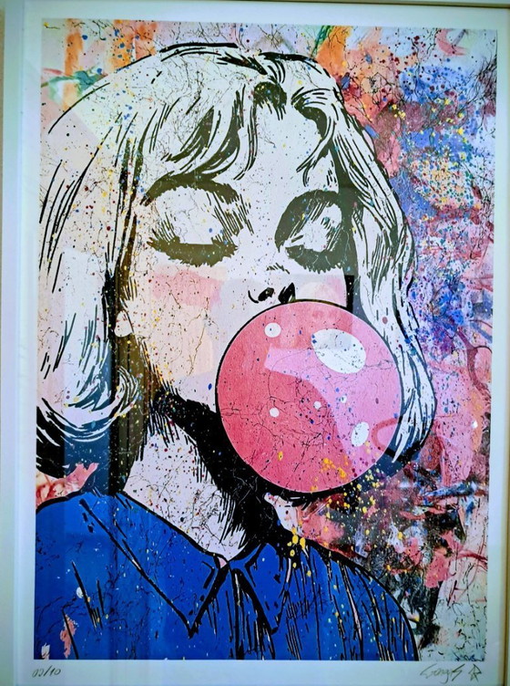 Image 1 of GONGAS - Innocence files - Lithographie d'artiste encadrée