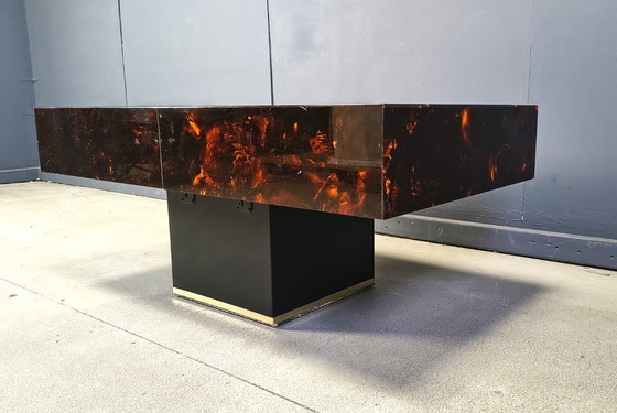 Image 1 of Vintage hidden bar coffee table by Eric Maville and Jean Claude Mahey, 1970s 