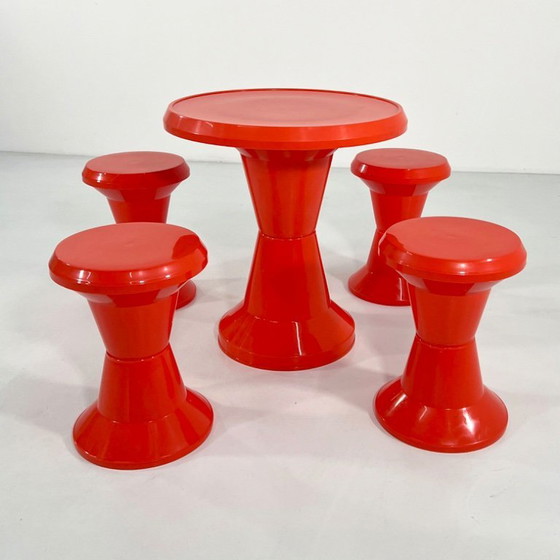 Image 1 of Set of Taormina Table & Stools from Giganplast, 1970s
