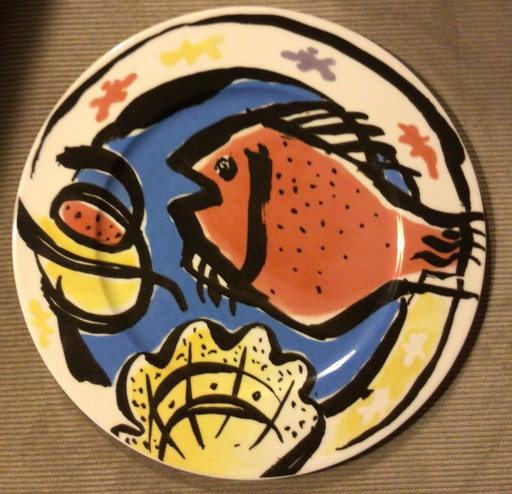 Assiette Villeroy & Boch Vavro avec décor de poisson