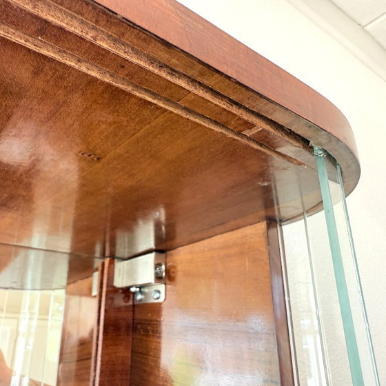 Image 1 of Vetrina pensile di lusso in legno con elementi in vetro