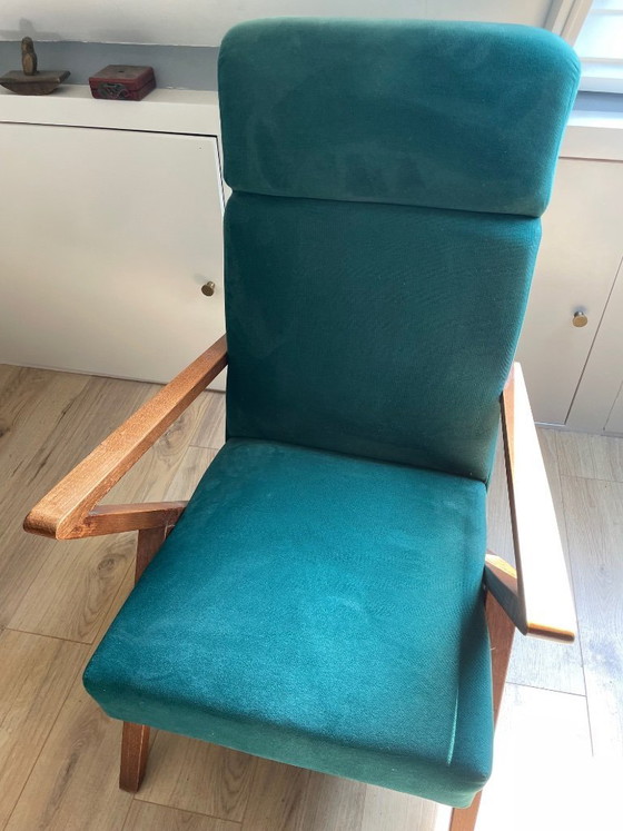 Image 1 of Poltrona lounge Retrostar verde Sternzeit Design della linea Velvet