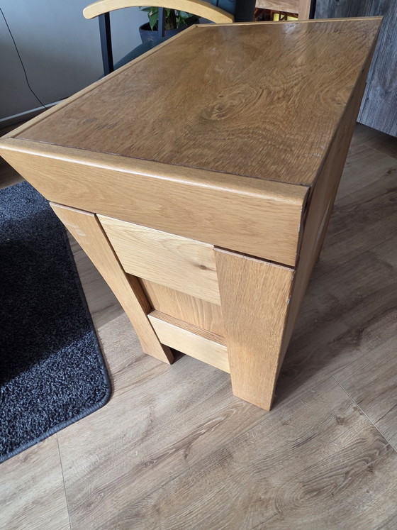 2x Heavy Brutalist Oak Nightstands Karel Mintjens – Wood (photo 9 of 14)
