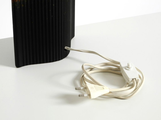 Image 1 of Unique 1960s ceramic table lamp in red and black by Kaiser Leuchten