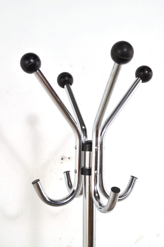 Image 1 of Vintage Verchroomde Kapstok Met Parapluhouder Jaren 60