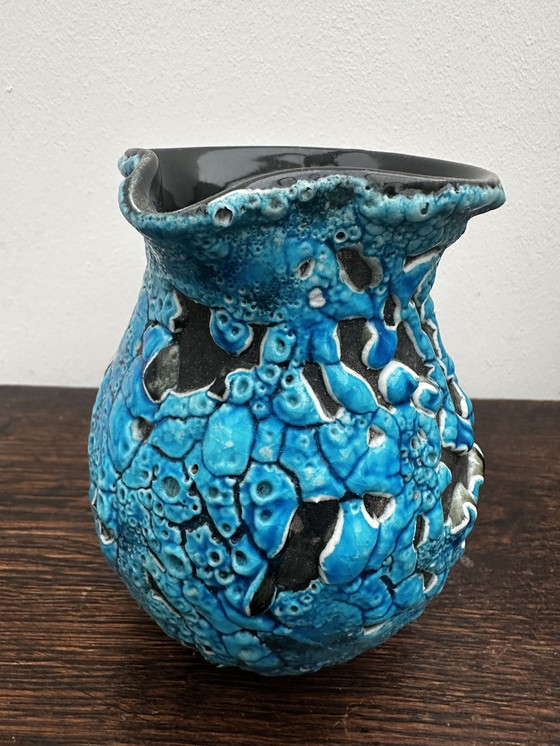 Image 1 of Brocca decorativa vintage Fat Lava Blue