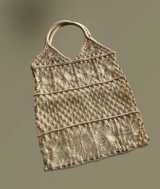 Vintage geweven draad draagtas